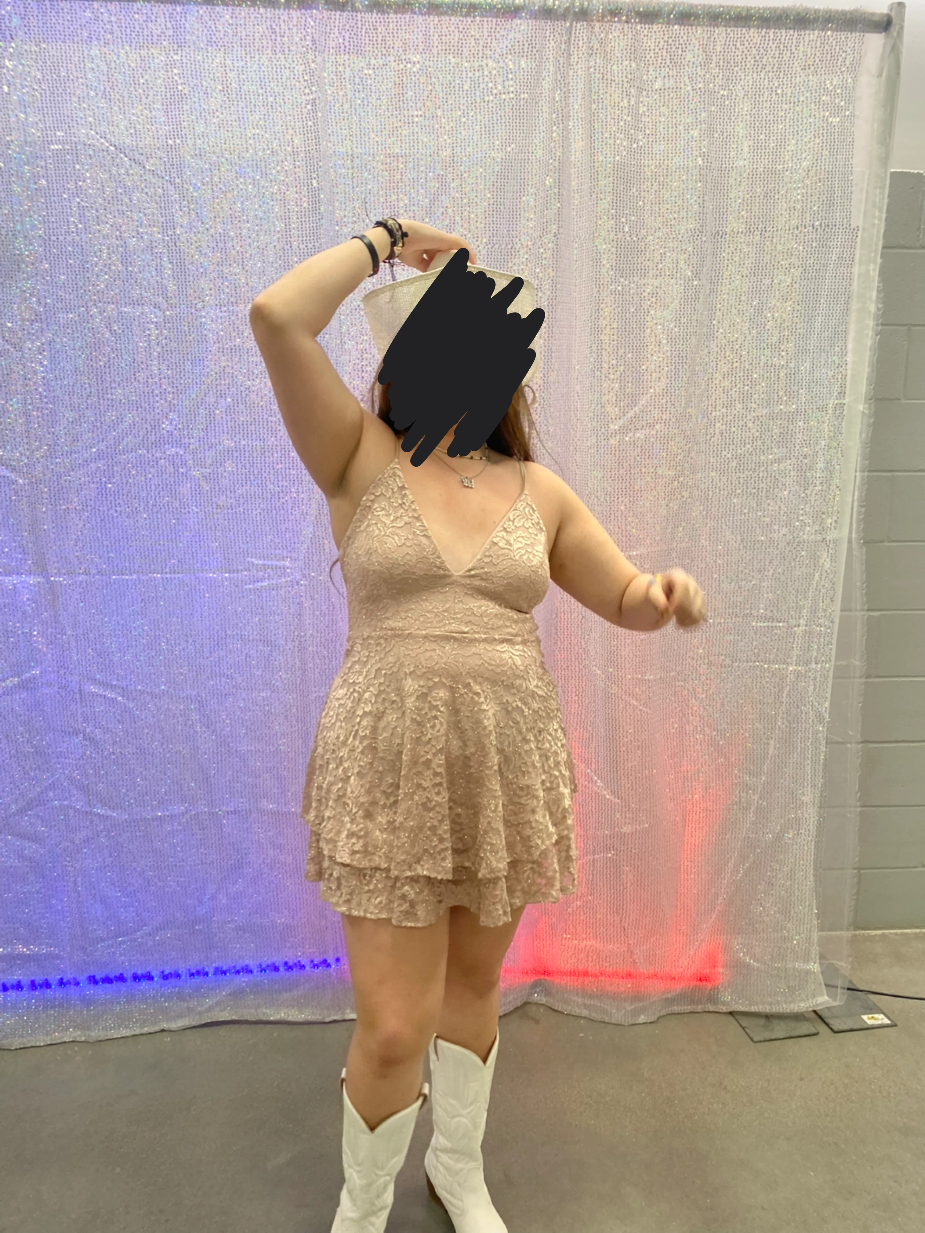 Pink Lace Dress with Criss-Cross Back - photo 4