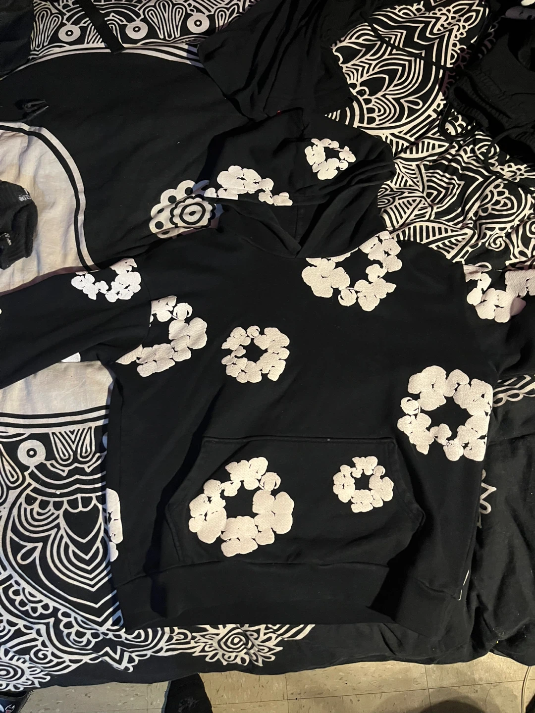 Denim Tears Black Hoodie and Sweatpants Set