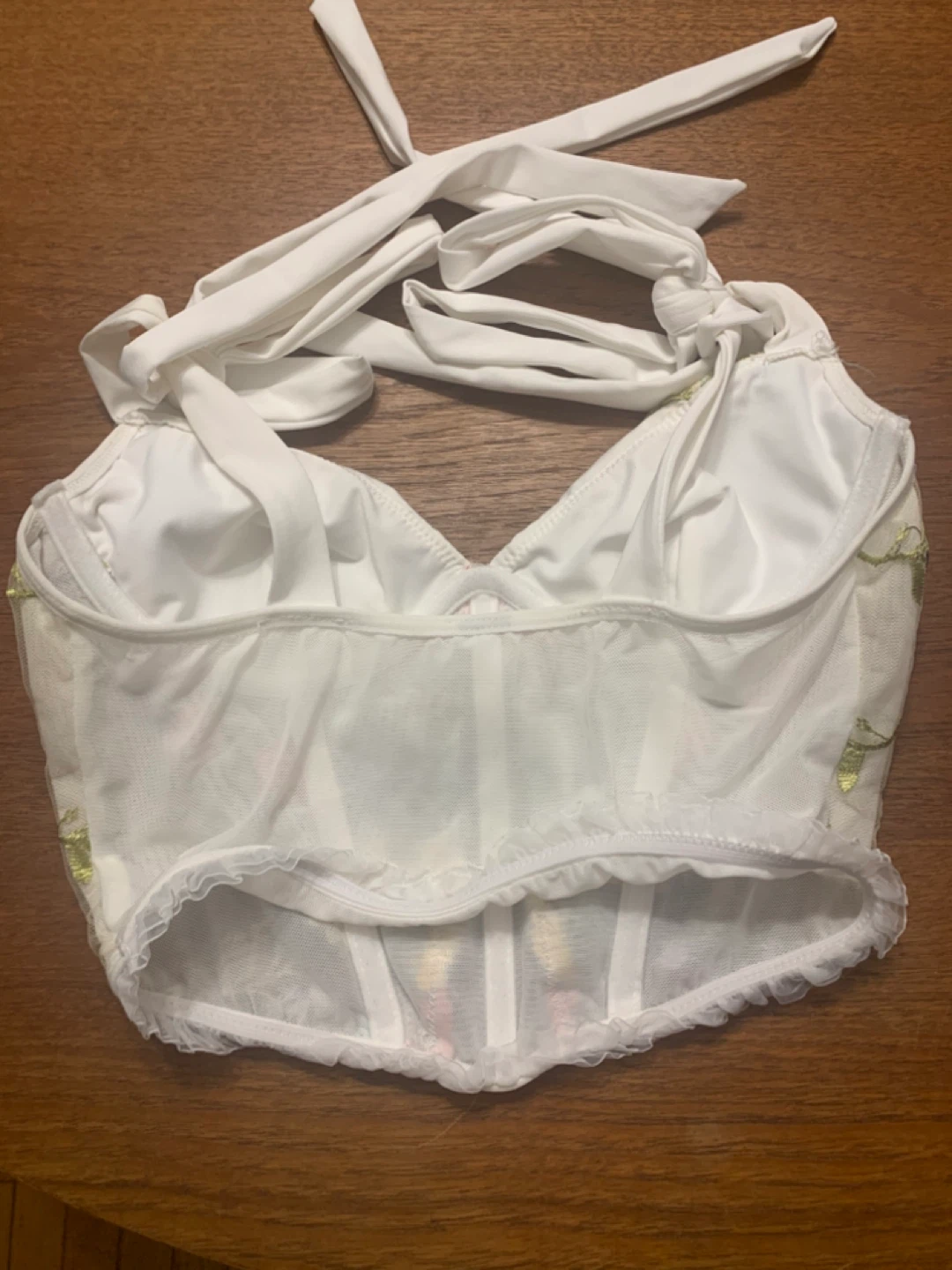 White Embroidered Corset Top - photo 4