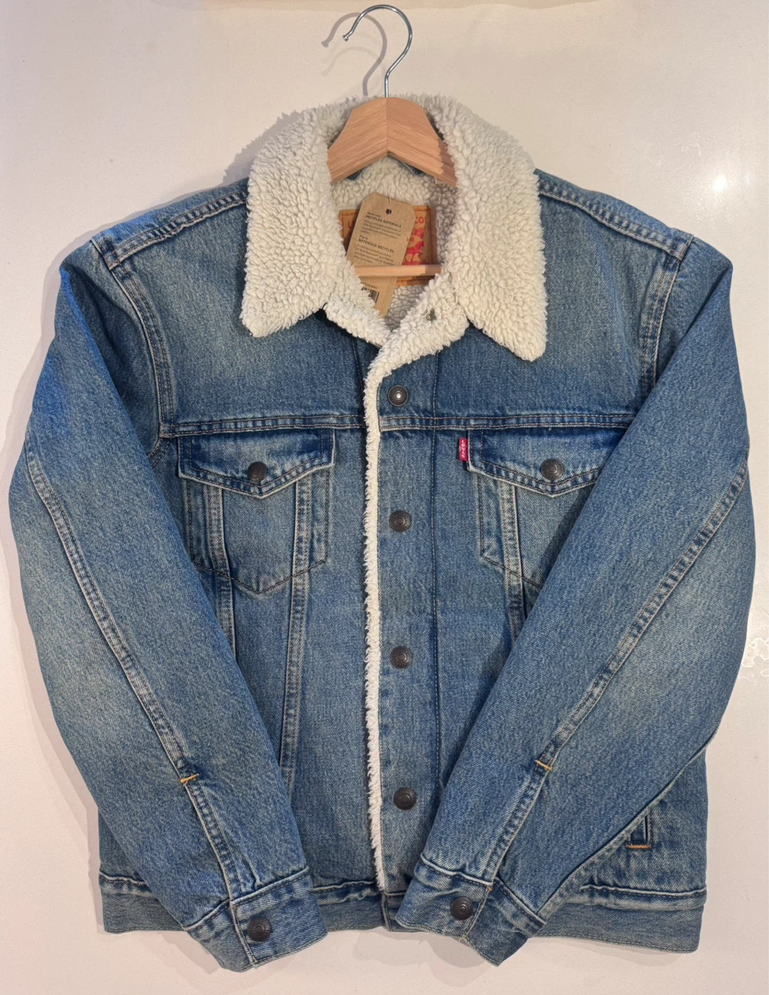 Levi's Sherpa Lined Denim Trucker Jacket - Size S