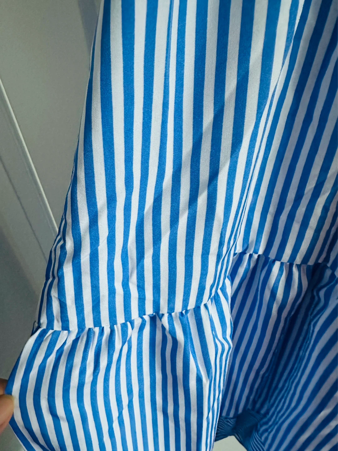 Blue and White Striped Sleeveless Dress - photo 3