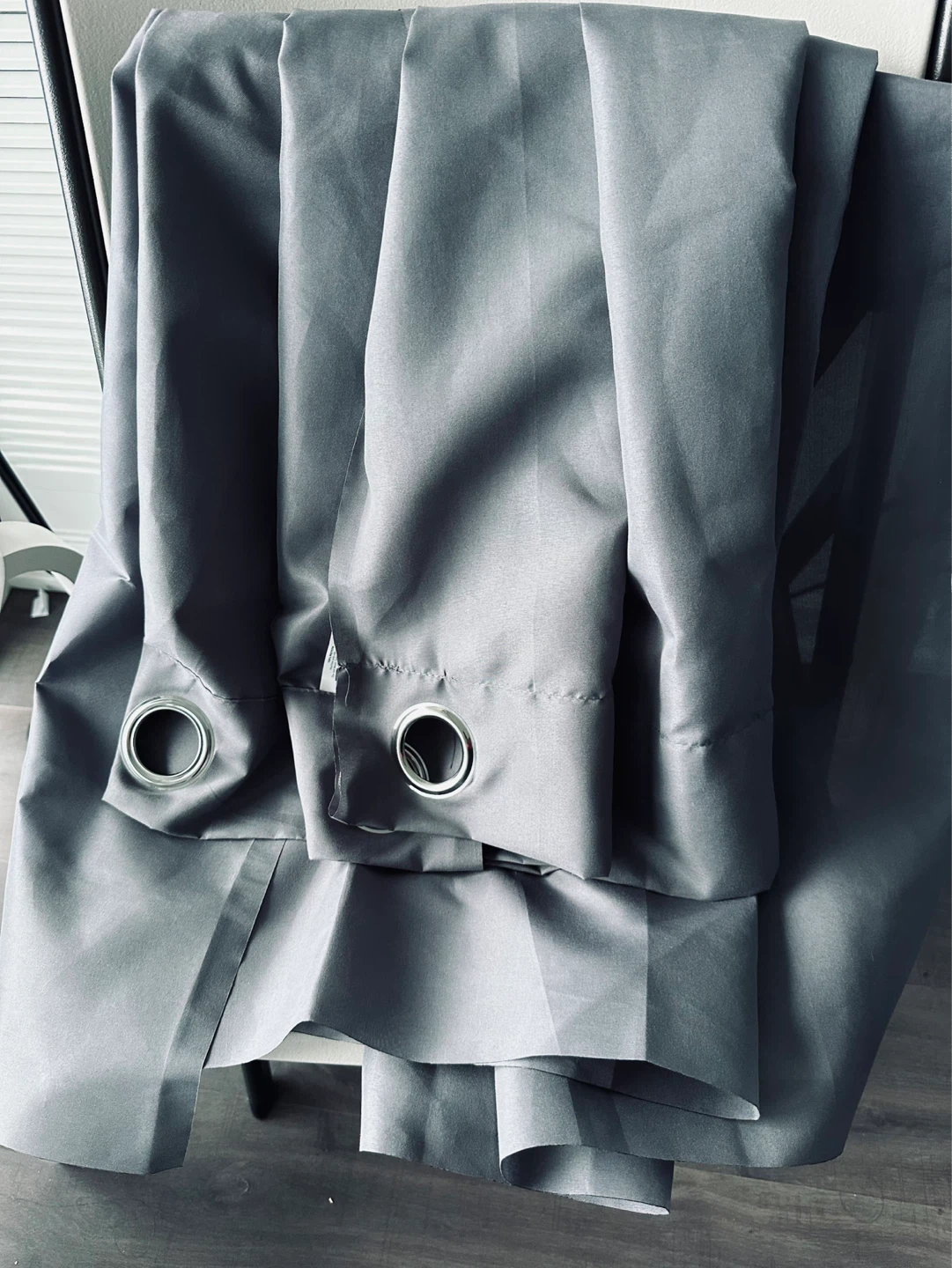 Grey Grommet Curtains (3 panels)