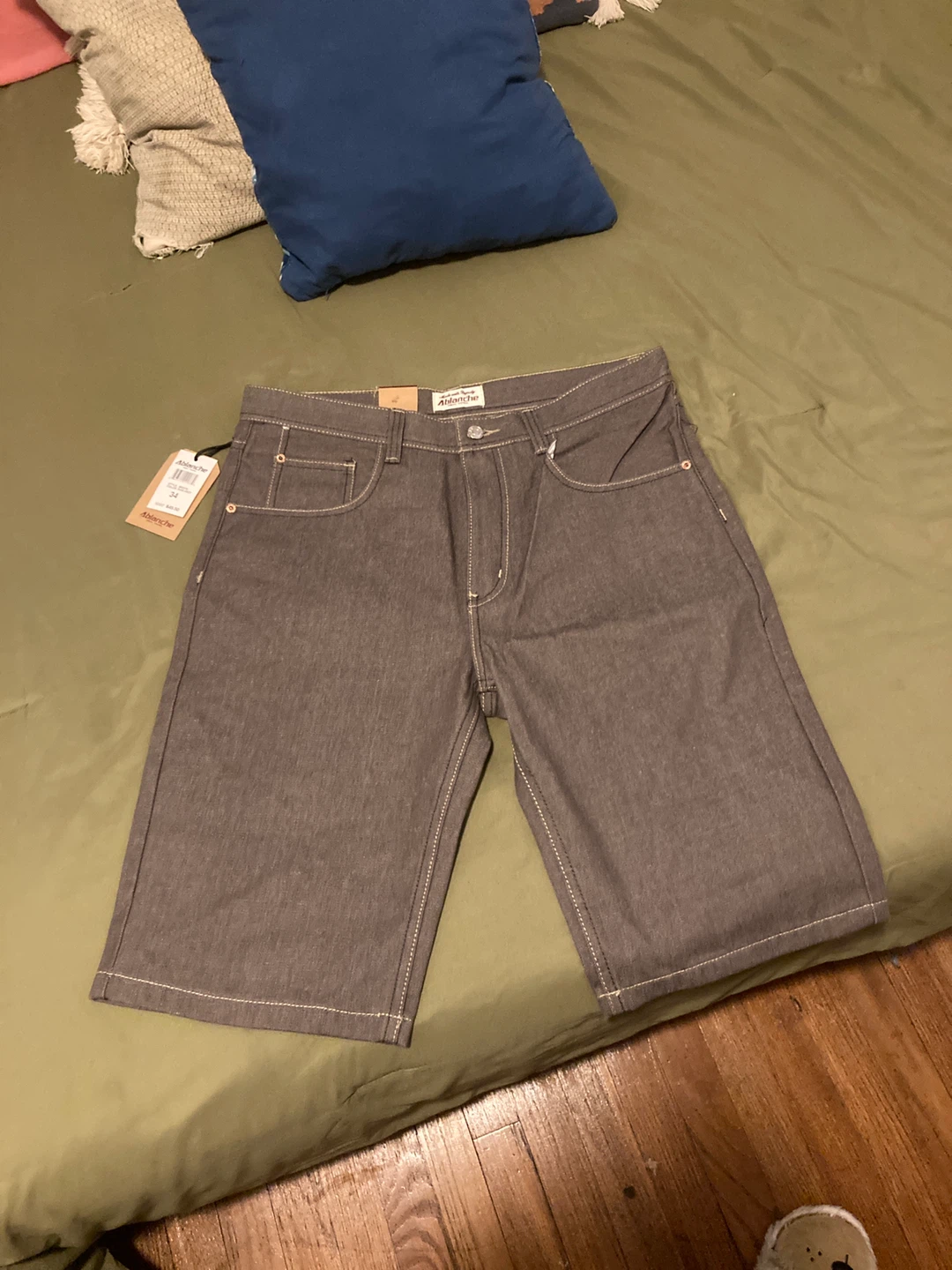 Athensmade Charcoal Denim Shorts Size 34 - photo 2