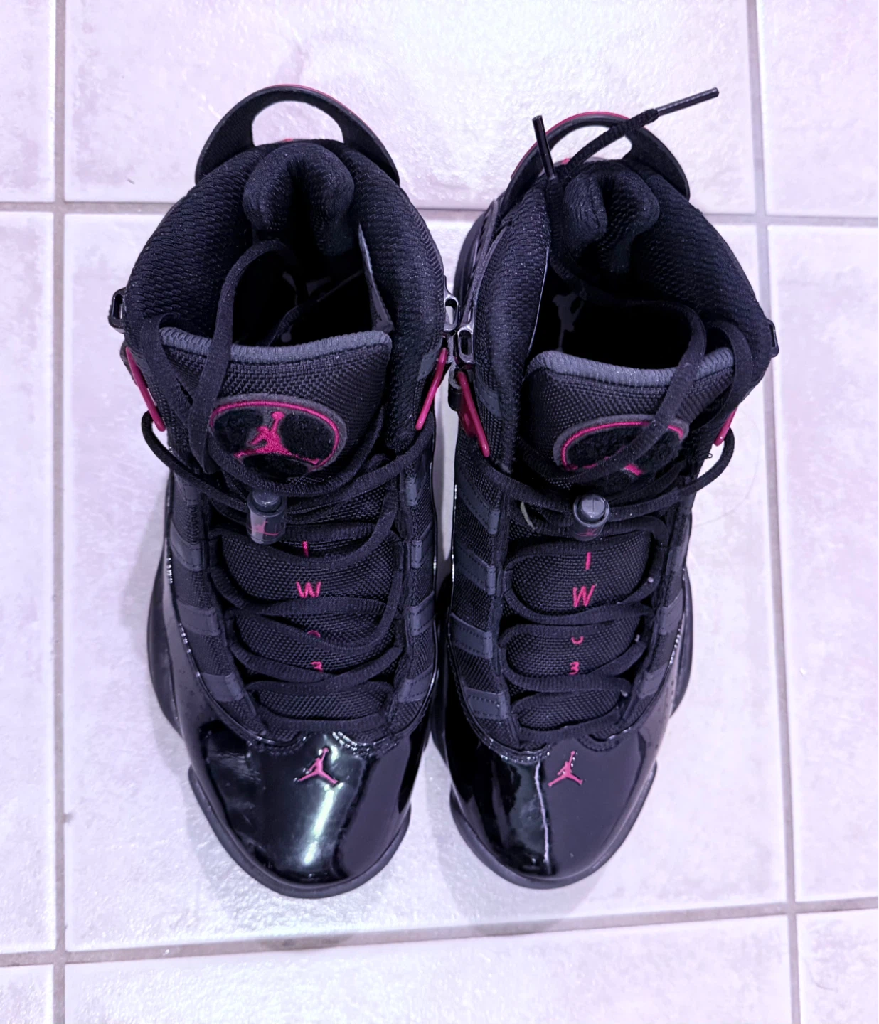 Jordan 6 Rings Black Red Size 9