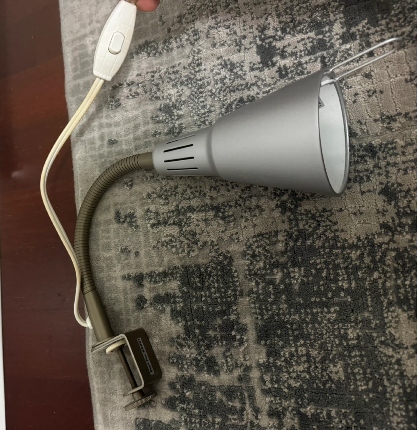 Silver Gooseneck Clamp Desk Lamp