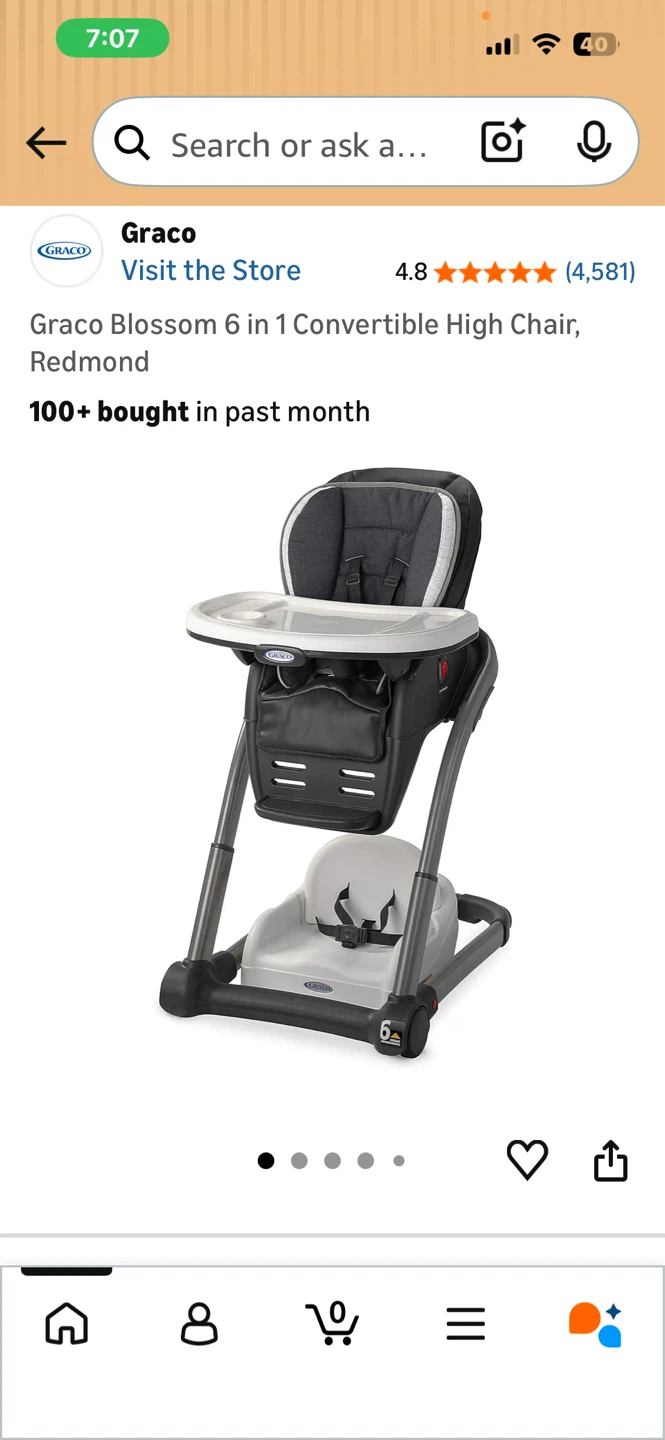 Graco Blossom 6 in 1 Convertible High Chair - Redmond - photo 4