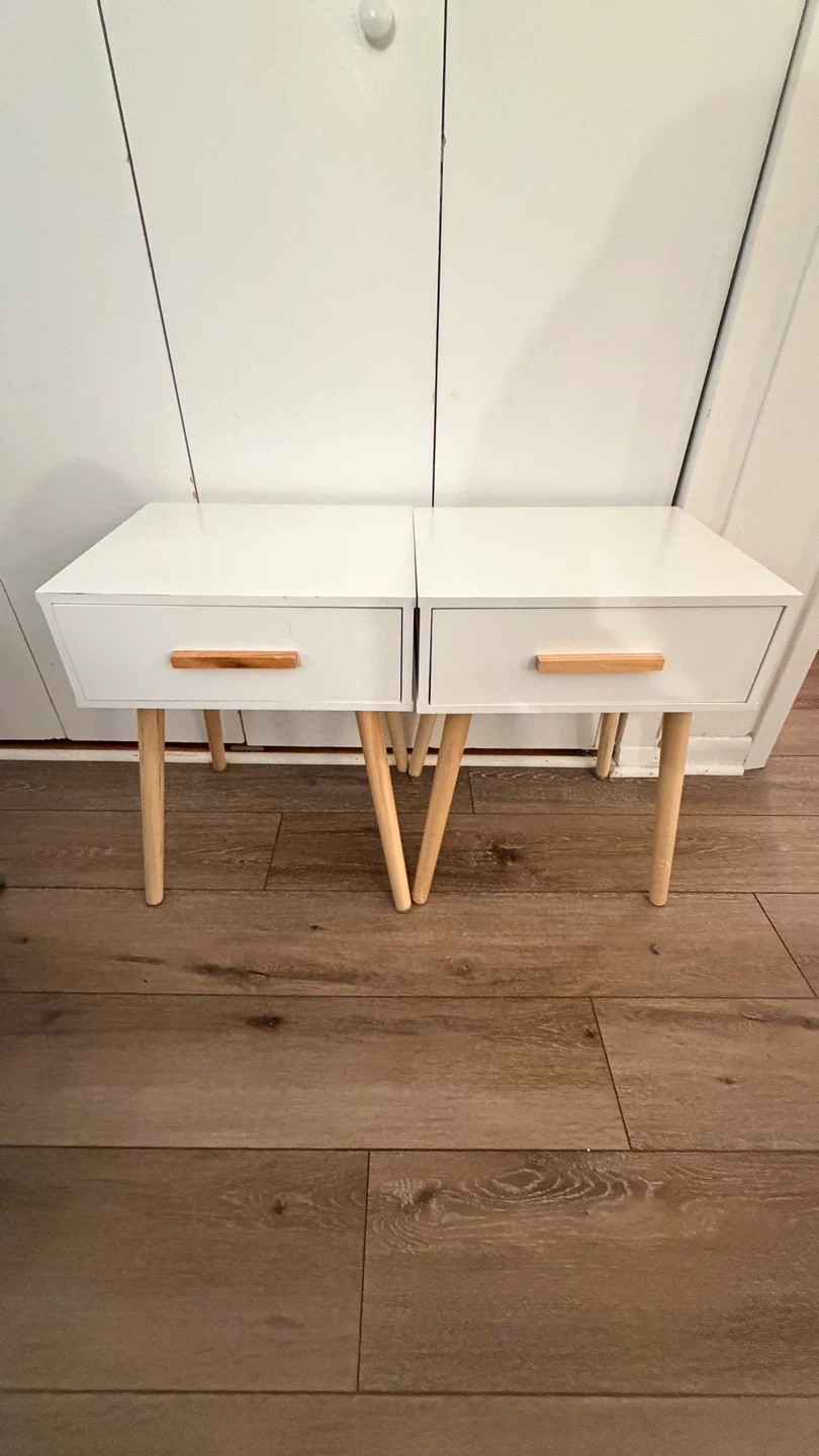 White Nightstand Bedside End Table