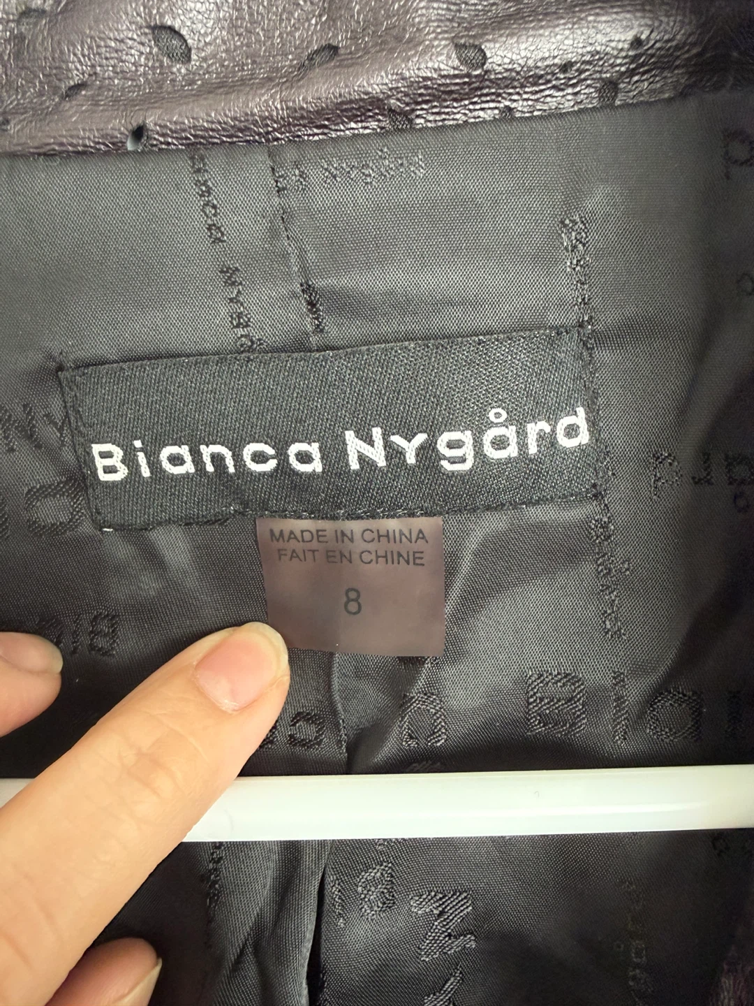 Bianca Nygård Black Perforated Faux Leather Moto Jacket - photo 3