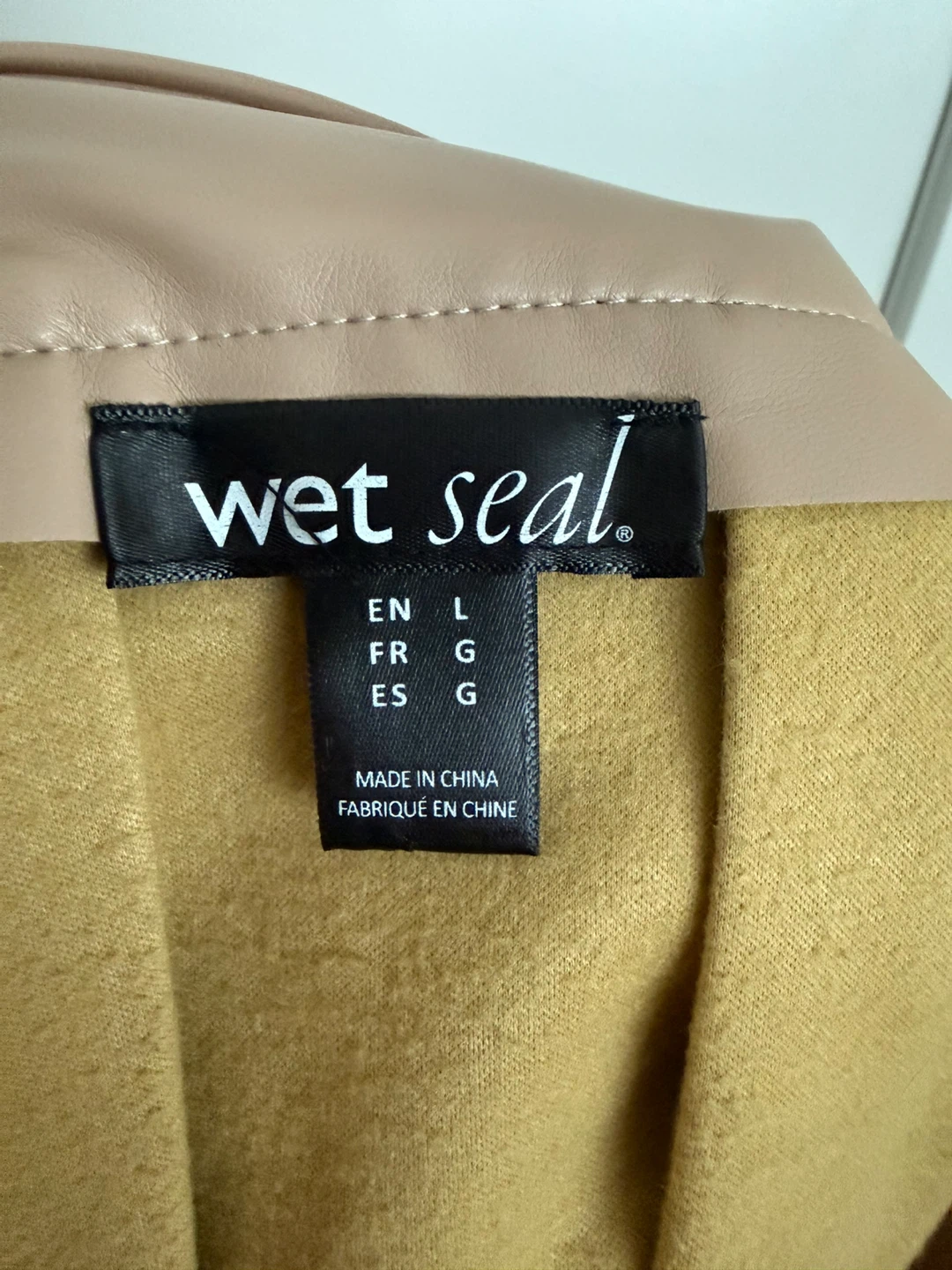 Wet Seal Faux Leather Pleated Mini Skirt - Tan - Size L - photo 3