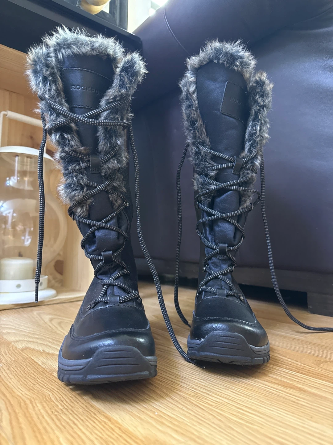 Rockport Black Fur Lined Winter Boots