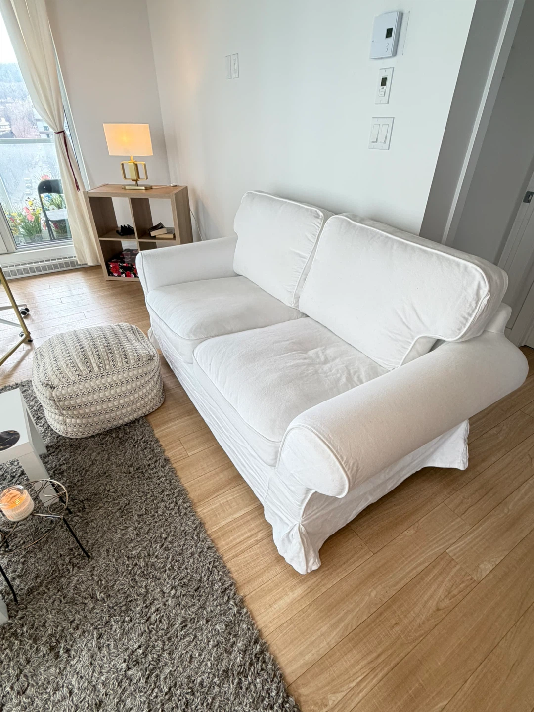 Two Sitter White Sofa