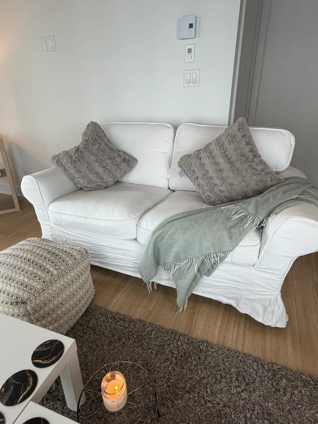 Two Sitter White Sofa - photo 2