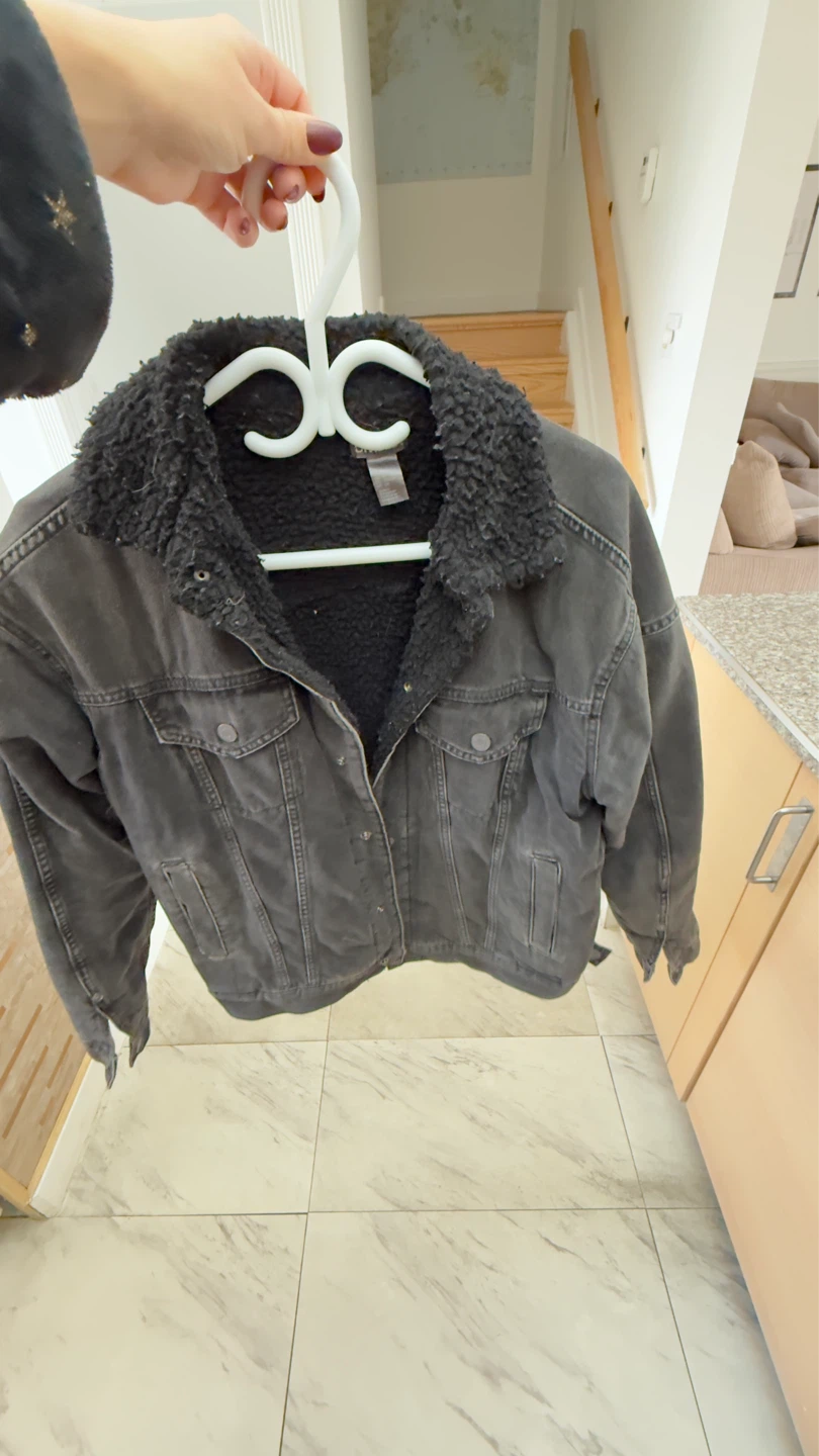 DIVIDED by H&M Black Denim Sherpa Lined Jacket