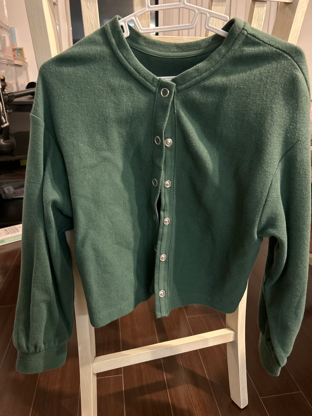 Green Snap Button Cardigan