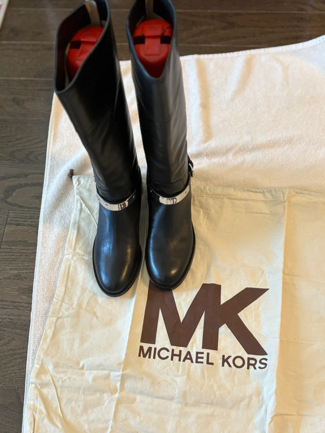 NWOT Michael Kors Black Leather Boots size 7