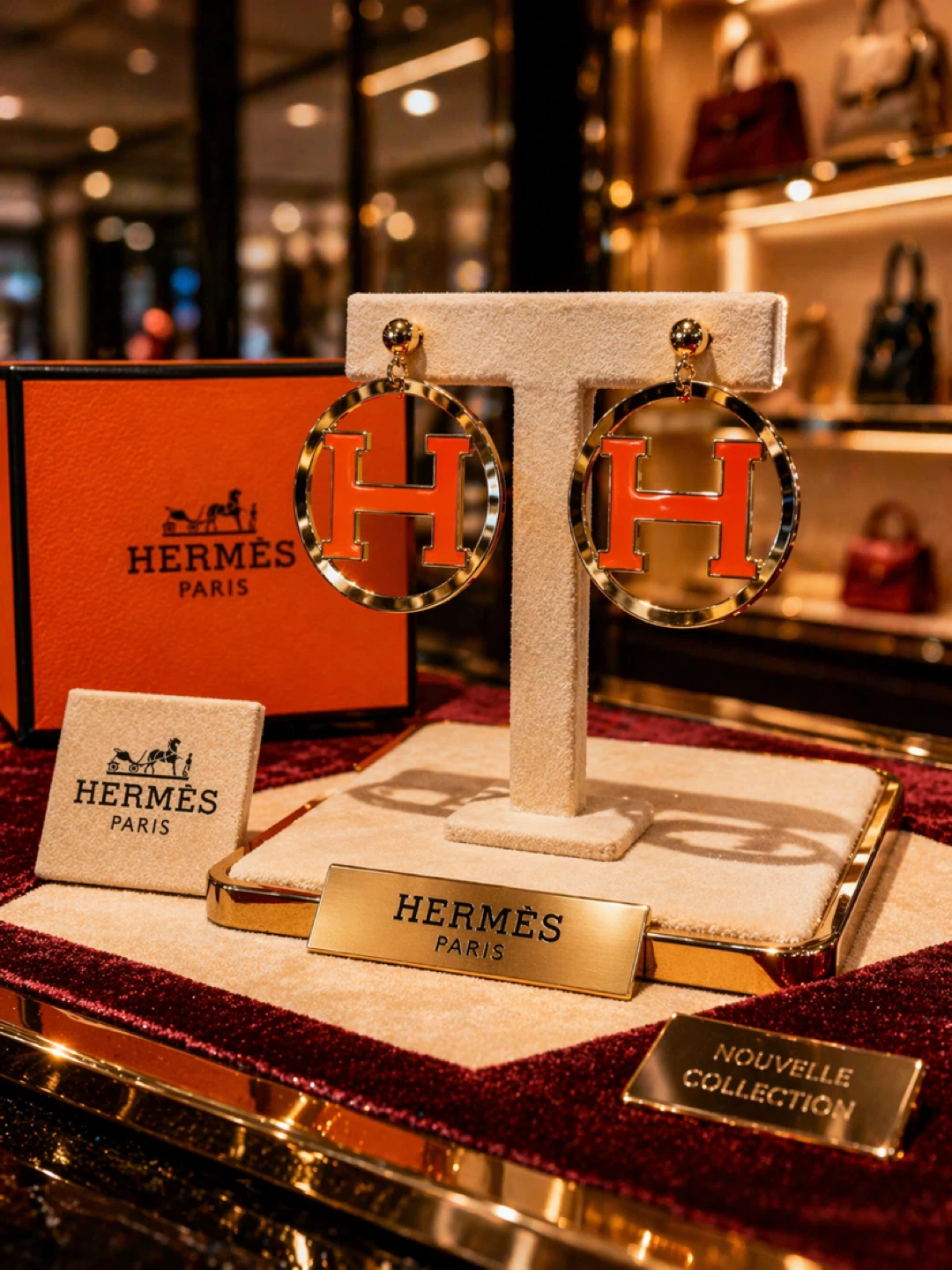 Hermès Paris H Logo Hoop Earrings