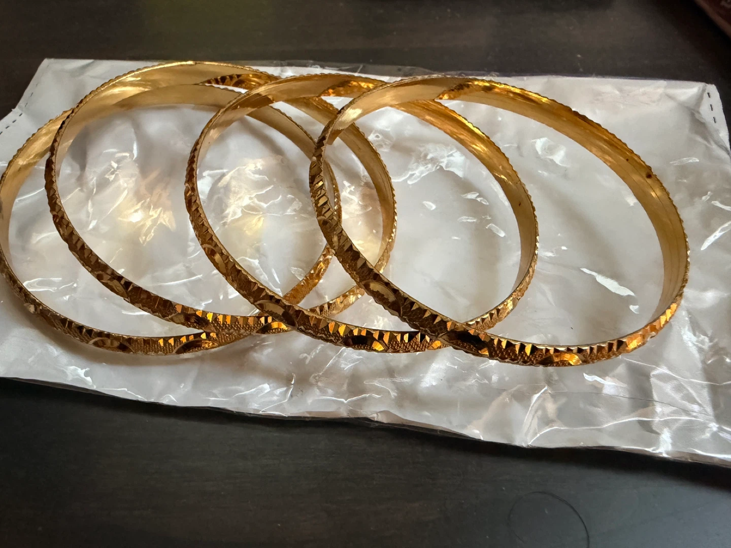 Set of 4 Gold Tone Bangle Bracelets - photo 2