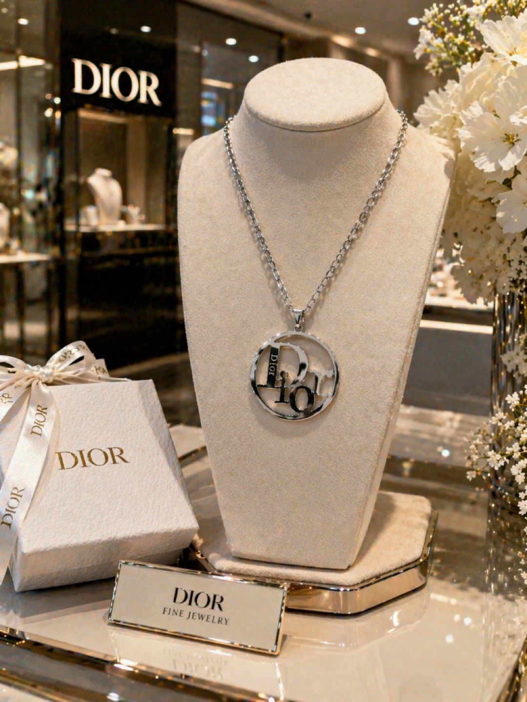 Dior CD Logo Pendant Necklace
