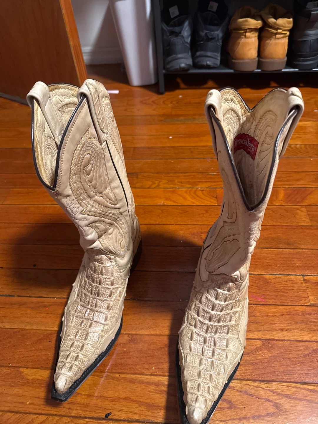 Mezcalero Cowboy Boots - Crocodile Embossed Leather - Tan - photo 2
