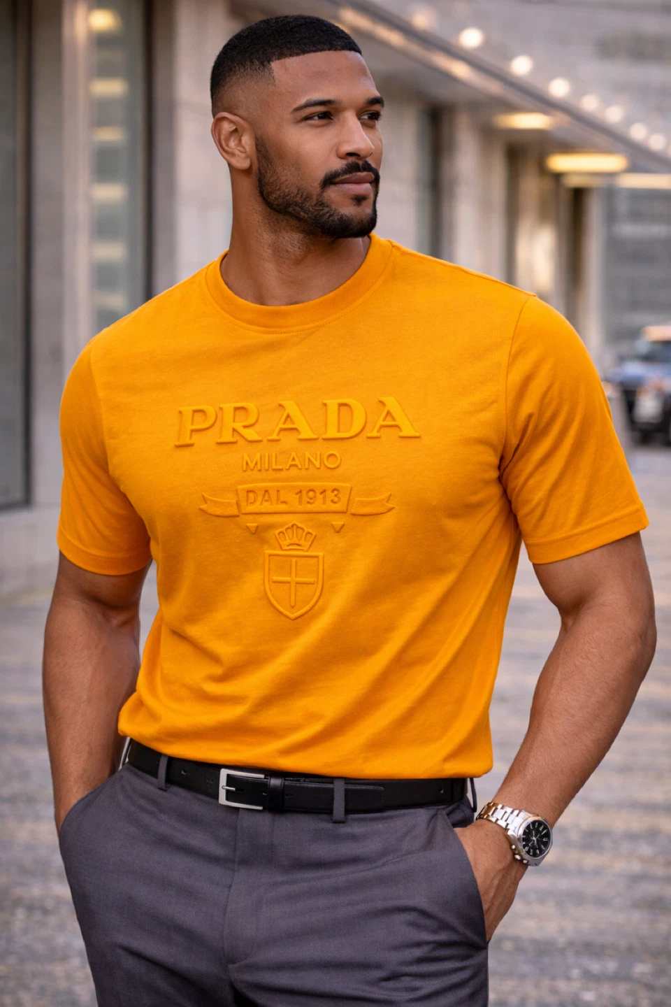Prada Milano Dal 1913 Embossed Logo T-Shirt - photo 4