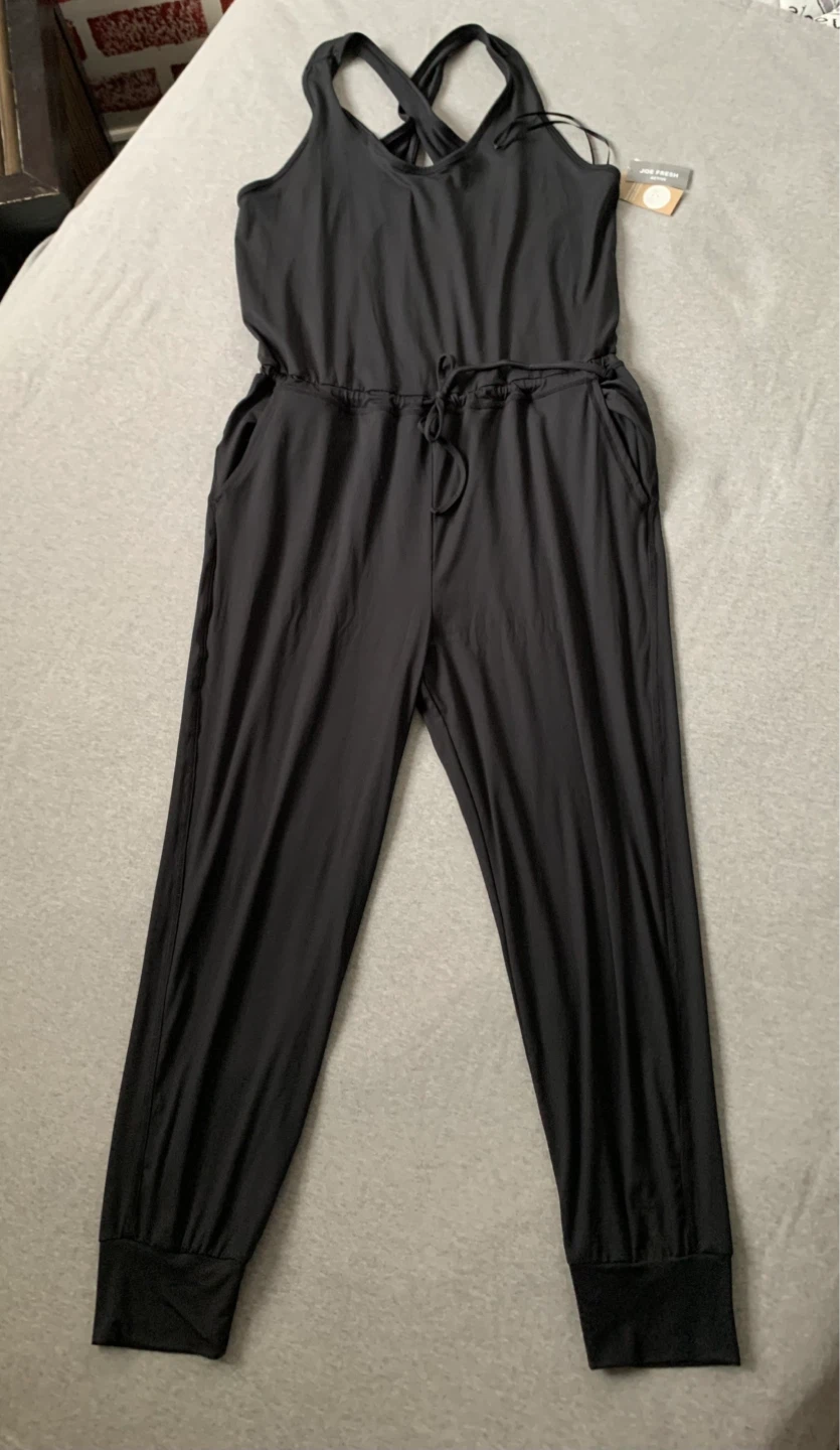 Joe Fresh Active Black Jumpsuit XL/TG - BNWT