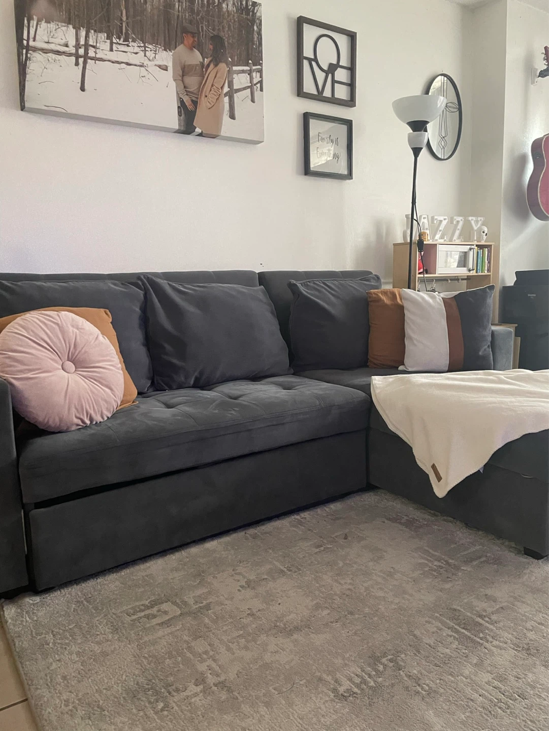 Dark Grey reversible Sectional Sofabed - photo 3