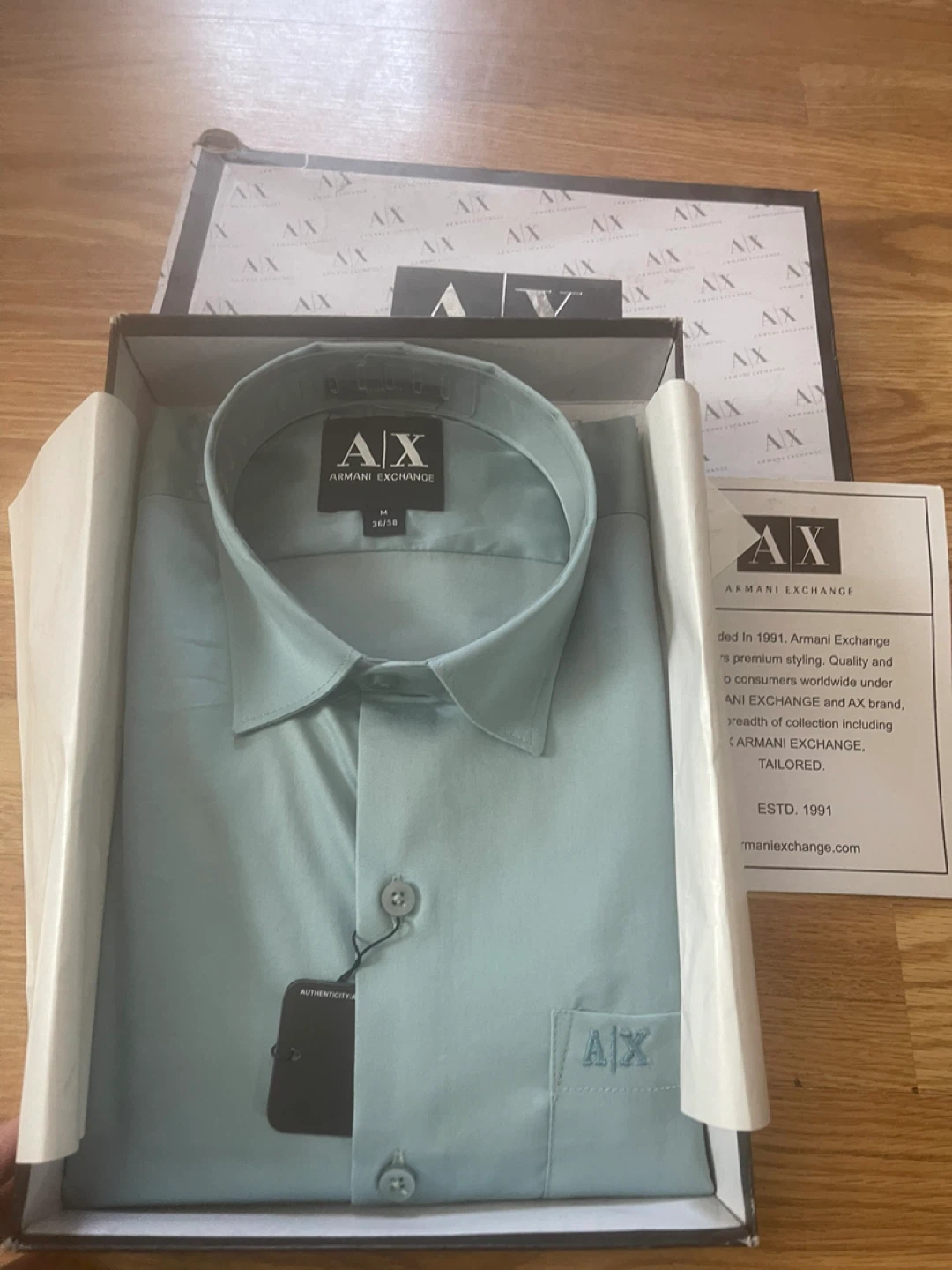 Armani Exchange Men's Light Blue Dress Shirt Size M - photo 2