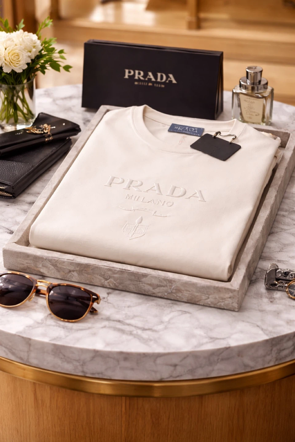 Prada Embossed Logo T-Shirt - photo 2