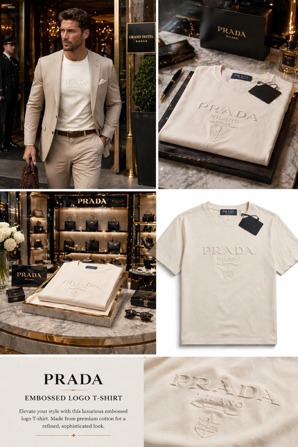 Prada Embossed Logo T-Shirt - photo 3