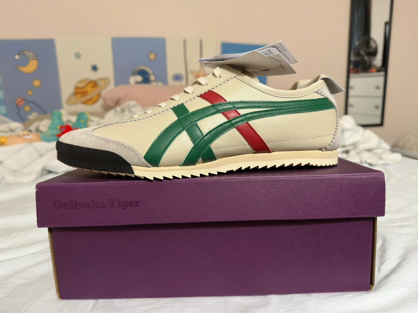 Onitsuka Tiger Mexico 66 Deluxe Cream/Green Men's US 9