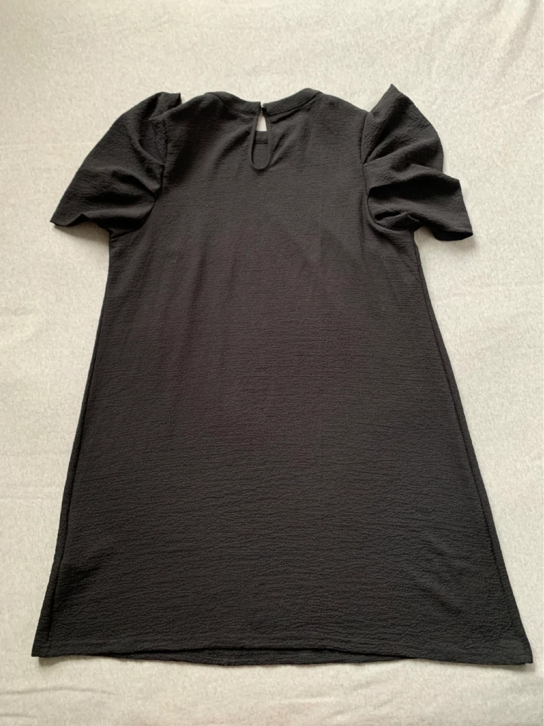 Black Textured Puff Sleeve Dress - Size 1XL - photo 2