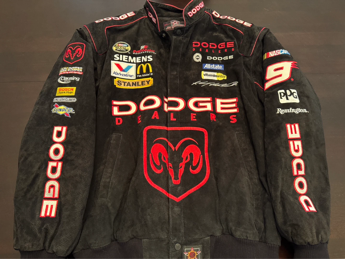Dodge NASCAR Kasey Kahne black suede jacket