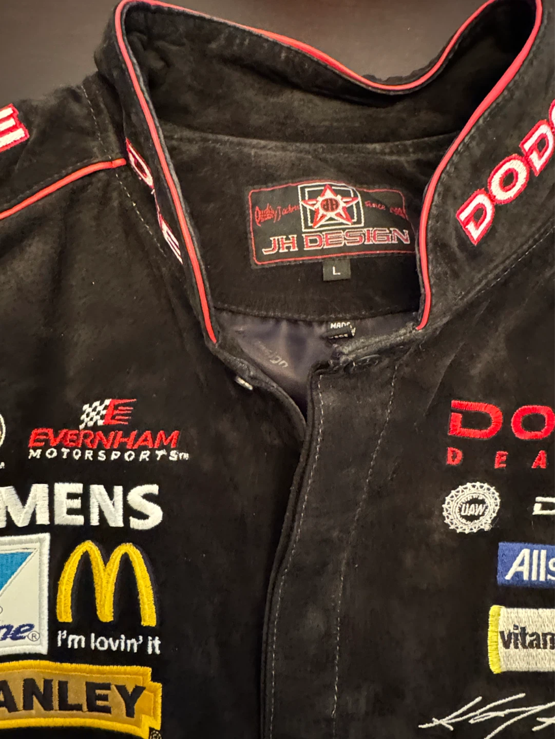 Dodge NASCAR Kasey Kahne black suede jacket - photo 2