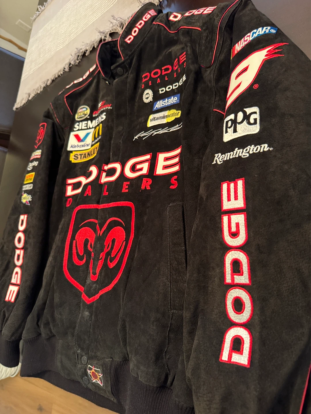Dodge NASCAR Kasey Kahne black suede jacket - photo 4
