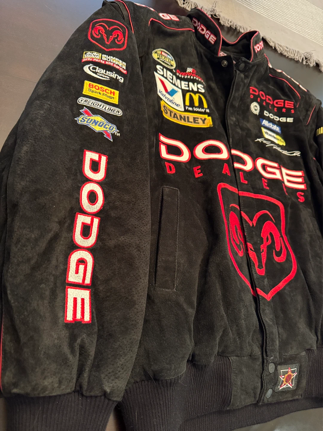 Dodge NASCAR Kasey Kahne black suede jacket - photo 3