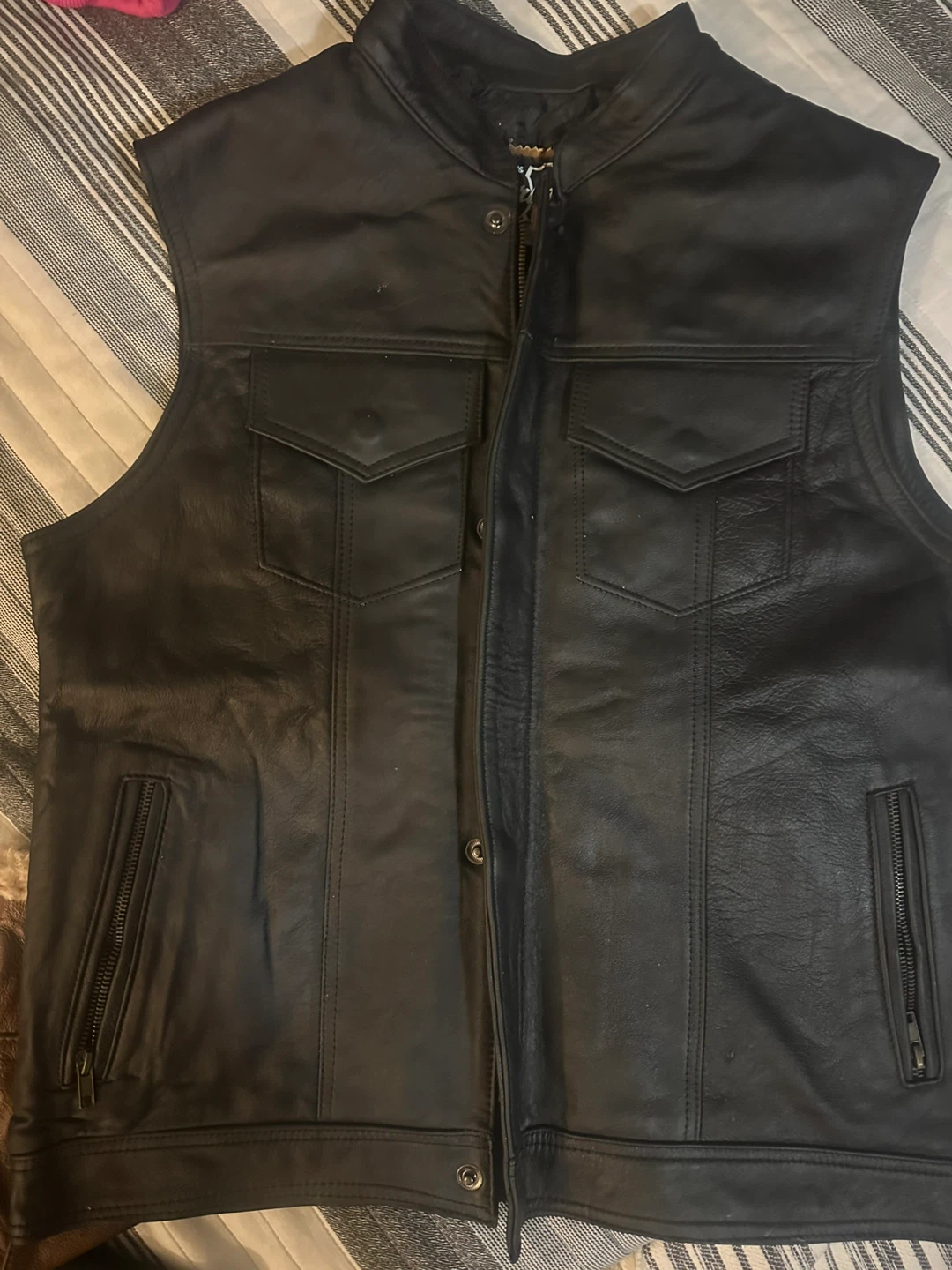 2 Black Leather Vest