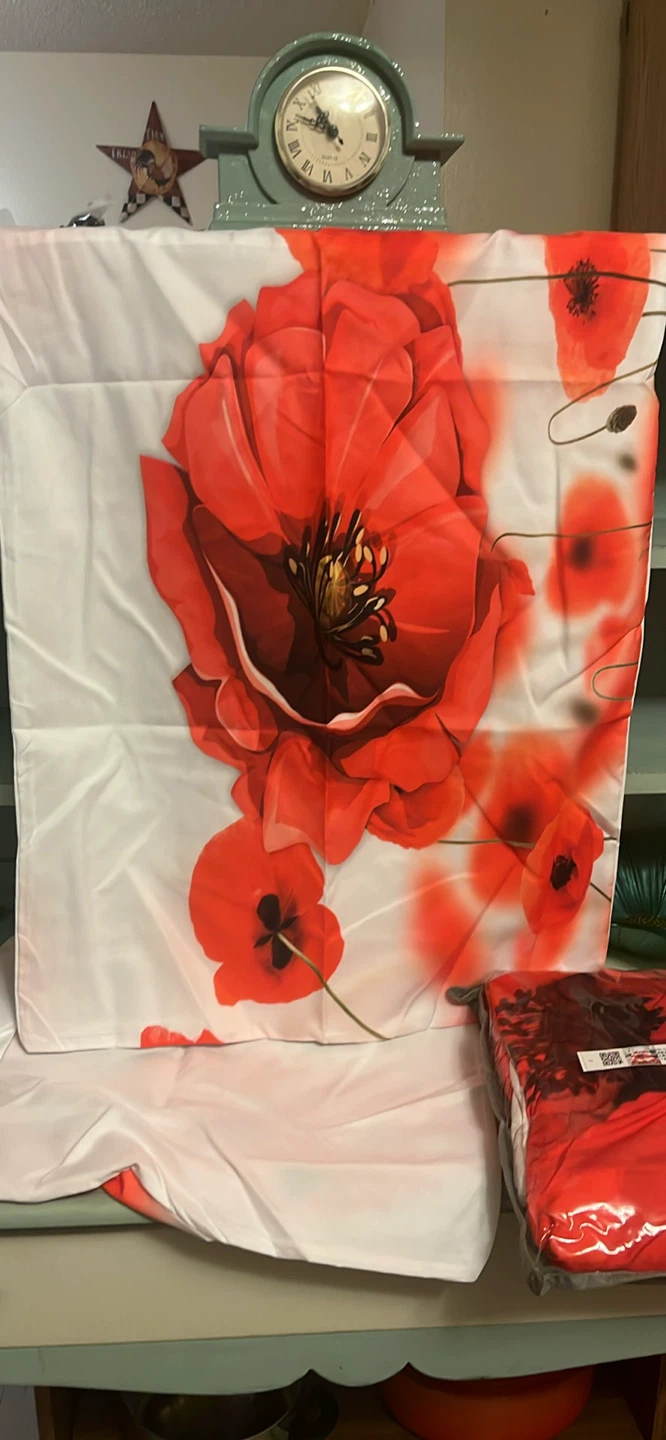 Poppy Floral Queen Duvet Cover Set