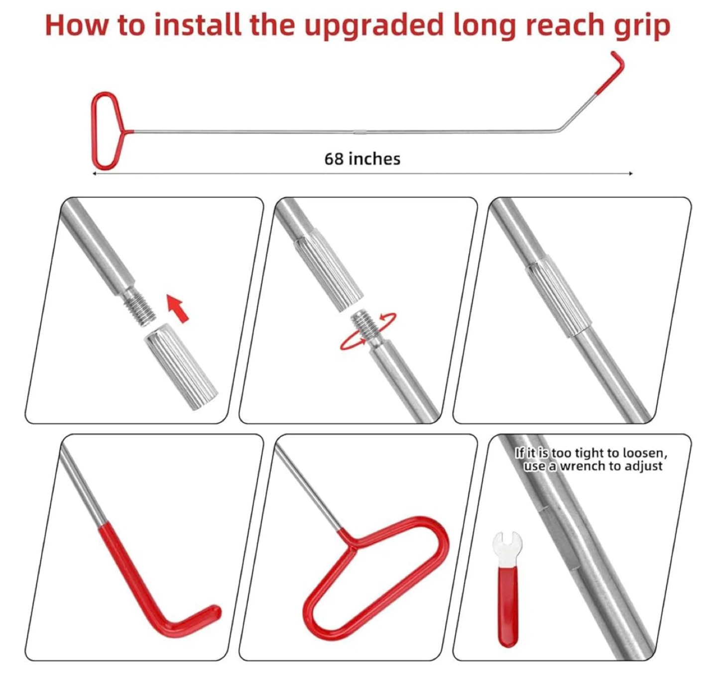 68 Inch Long Reach Grip Tool Set with 10 Piece Trim Removal Kit - photo 3