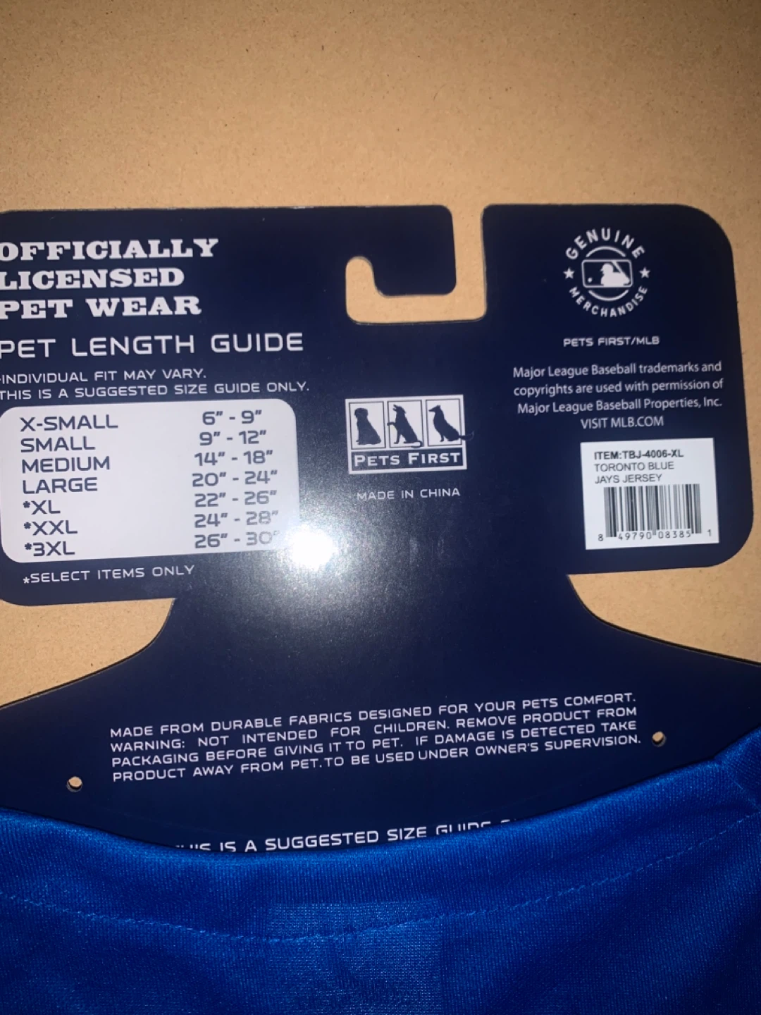 Toronto Blue Jays Pet Jersey XL - photo 3