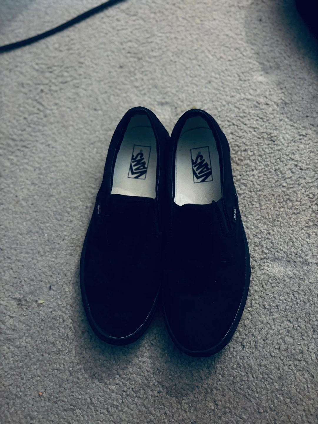 Vans Classic Slip-On Black Suede Shoes - Men's 10