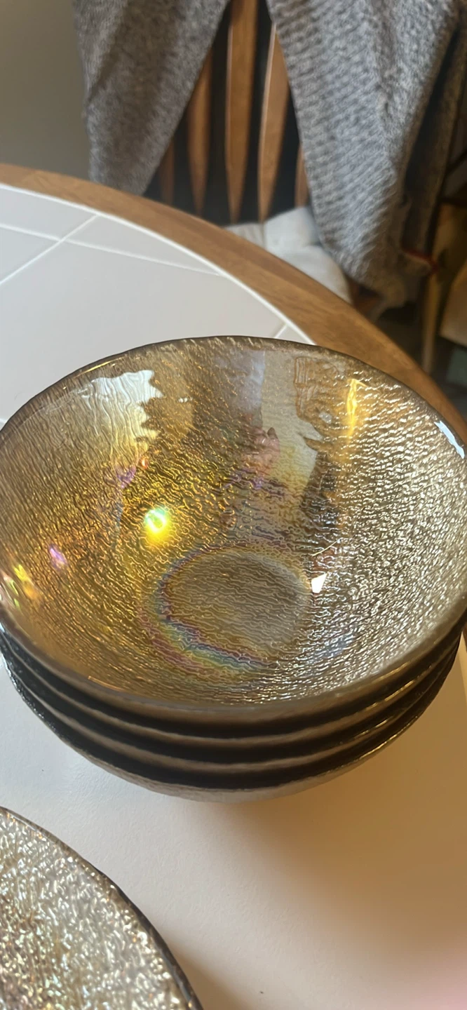 Akcam iridescent glass cake stand and bowls - photo 2