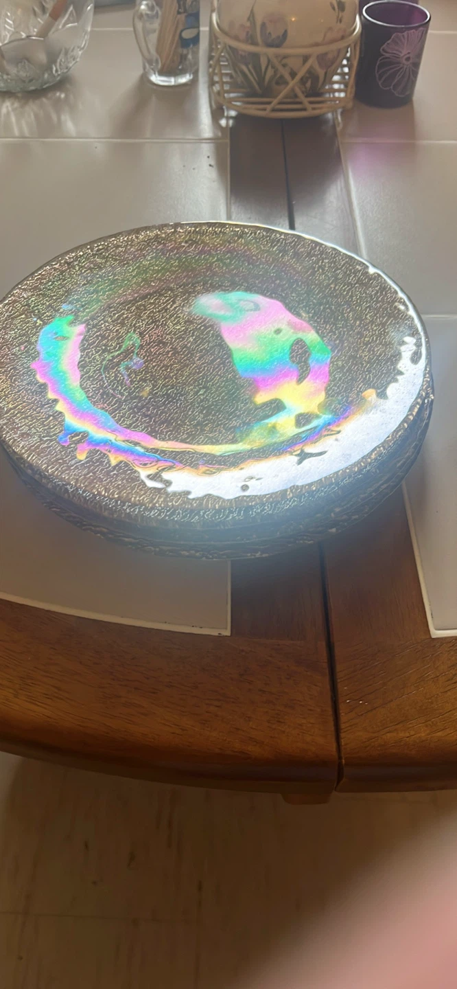 Akcam iridescent glass cake stand and bowls - photo 3