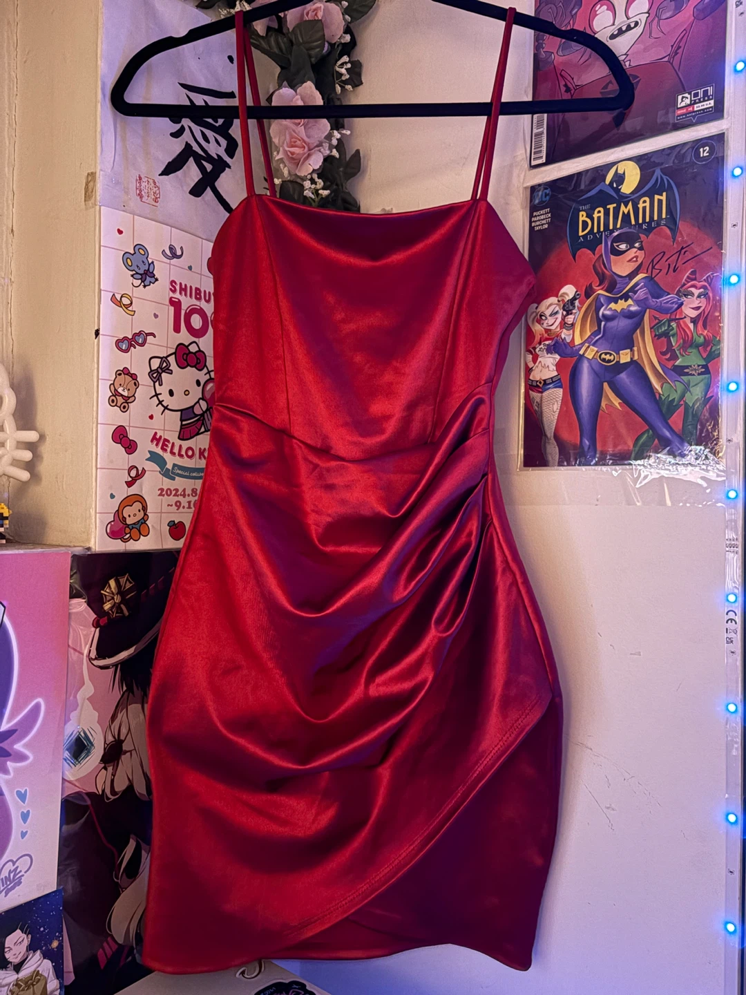 Windsor Red Satin Slip Mini Dress