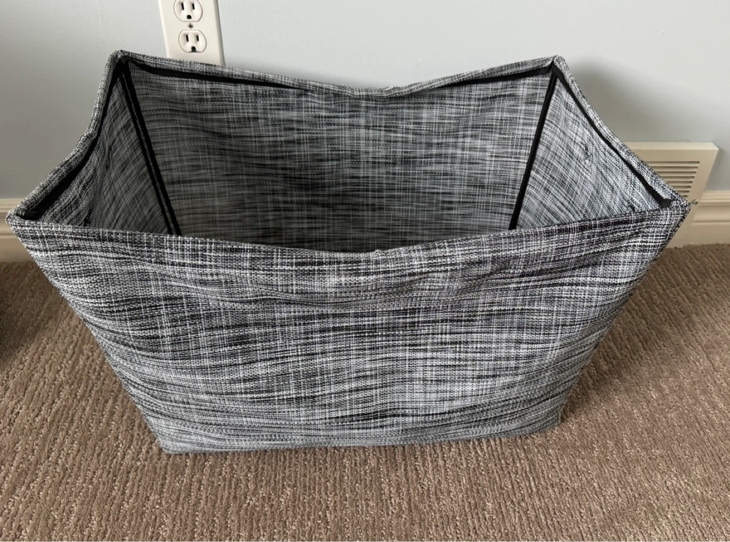 Grey and Black Fabric Storage Bin - photo 2