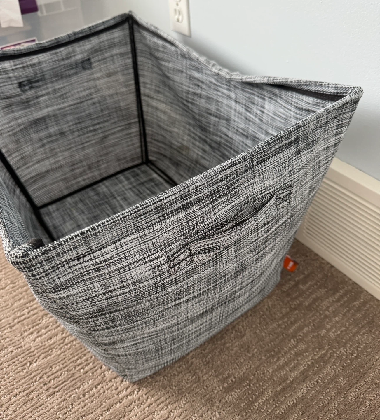 Grey and Black Fabric Storage Bin - photo 5