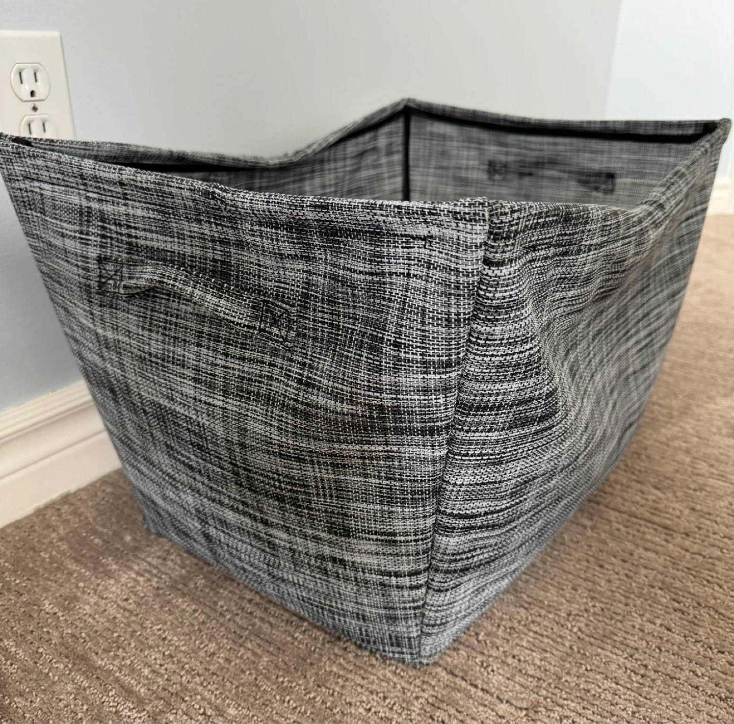 Grey and Black Fabric Storage Bin - photo 3