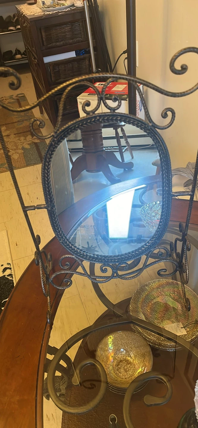 Ornate Metal Tabletop Mirror