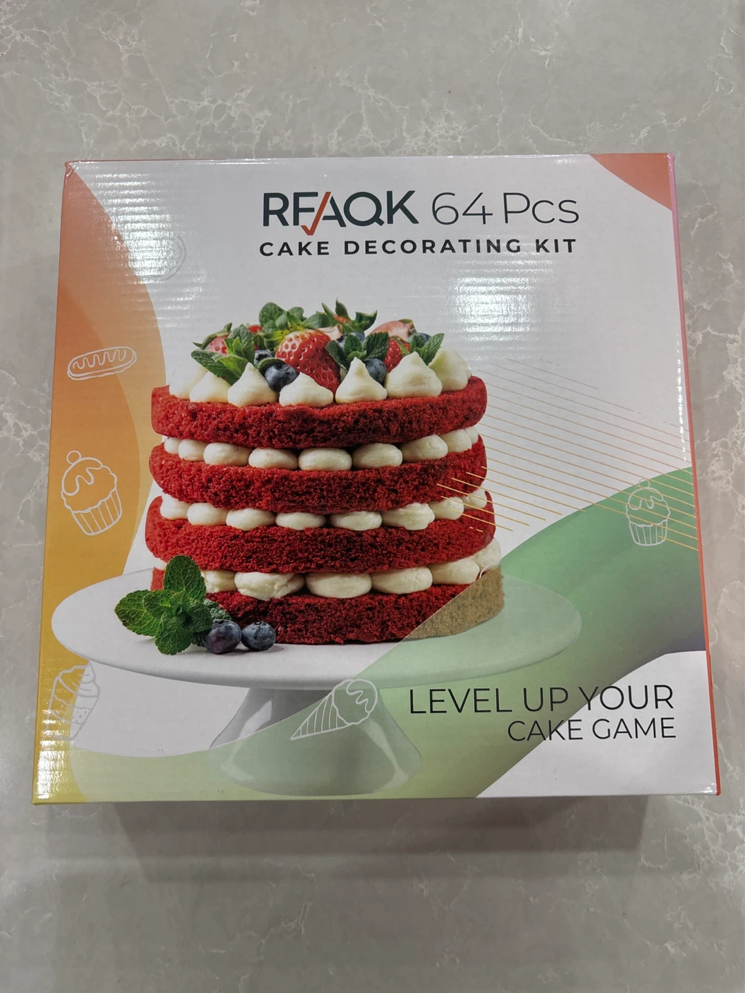 64 Pcs Cake Decorating Kit & Packagings & Gelatine