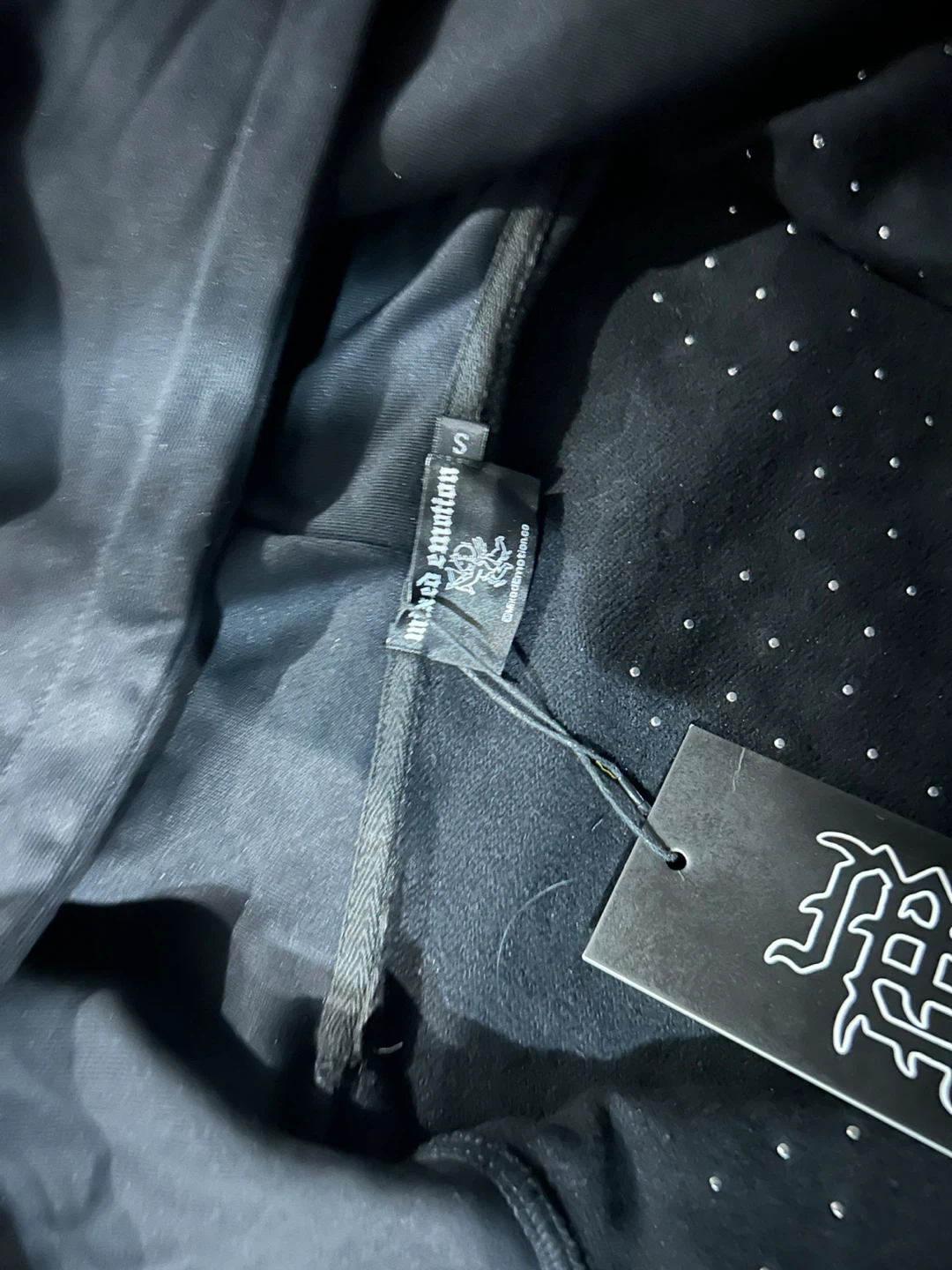 RHUDE "Emotions Never Die" Rhinestone Zip-Up Hoodie - photo 3