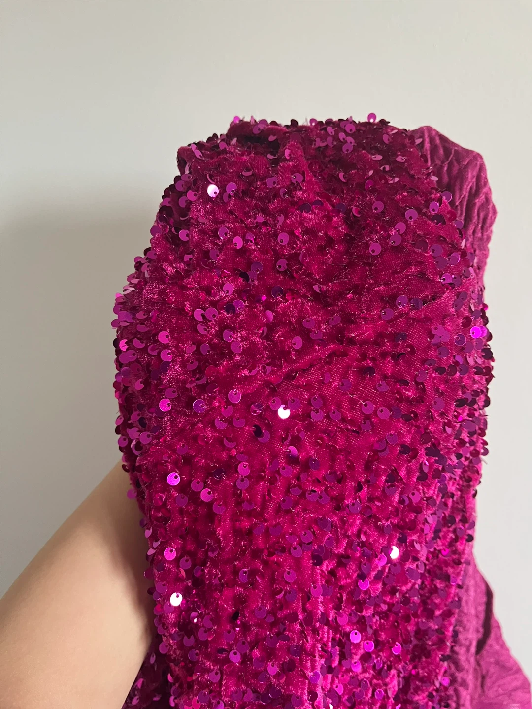 Pink sequin fabric